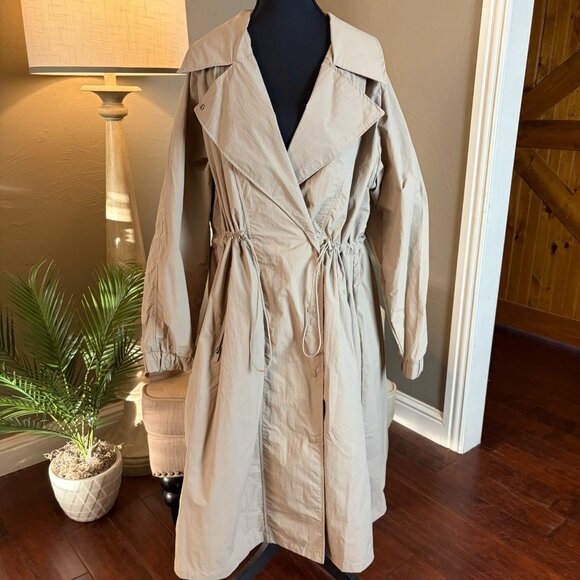 NWT Womens All In Motion Tan Trenchcoat Raincoat, Size XXL - Picture 2 of 9